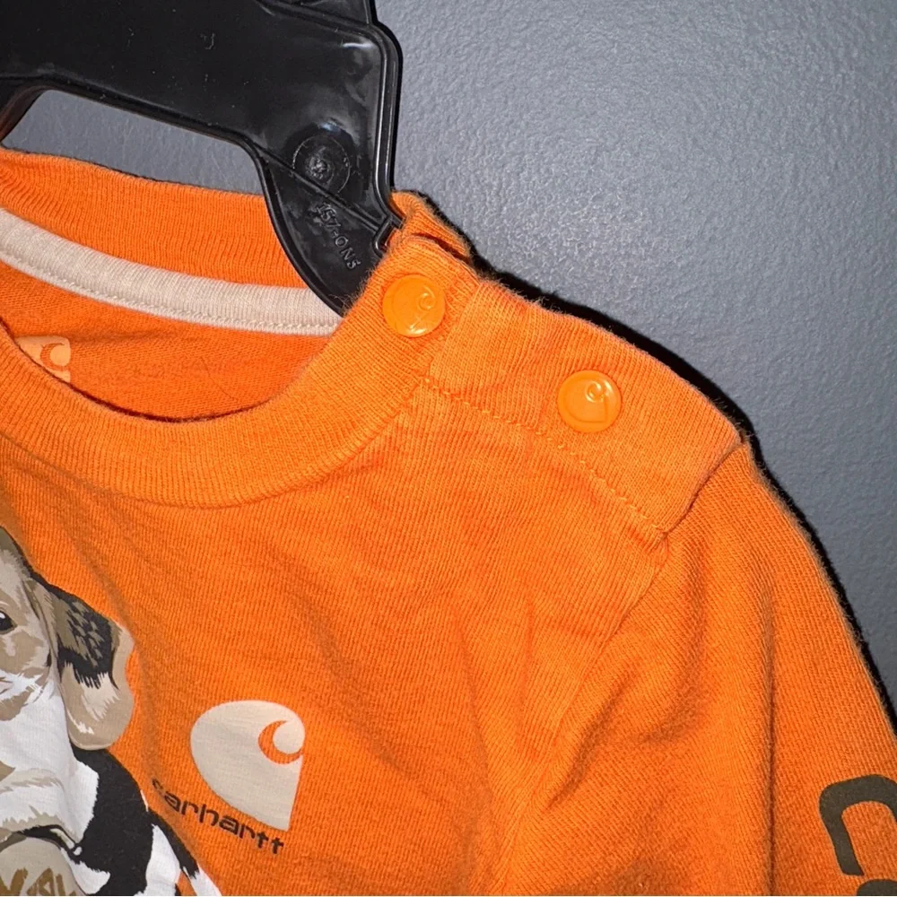 Carhartt Infants 24m Orange Long Sleeve Graphic Bodysuit 